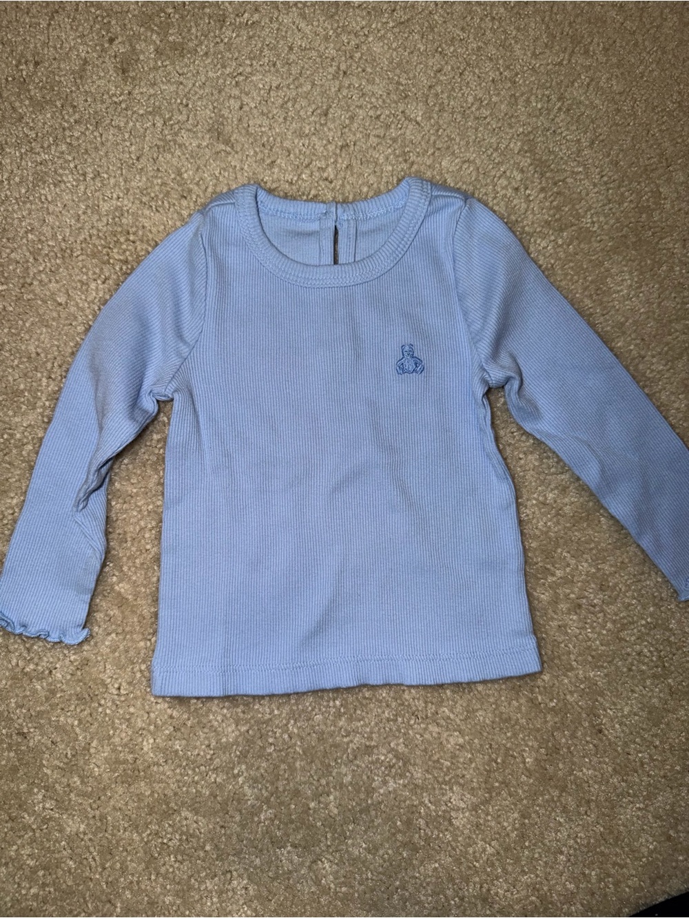 GAP Baby Blue Ribbed Long-Sleeve Tee